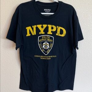 NYPD Black Graphic Tee with Yellow Logo